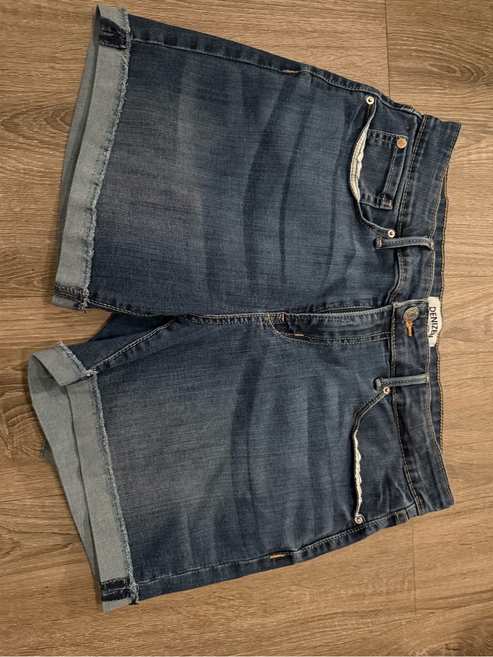 Denizen from Levi's Dark Blue Rolled Hem Jean Shorts